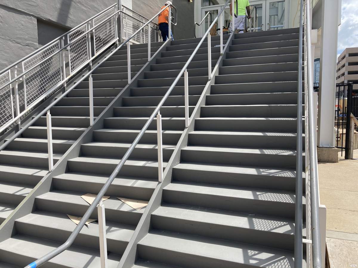The same steel stairs after recoating