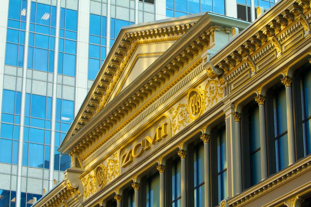 Restored cast iron facade with gold detailing