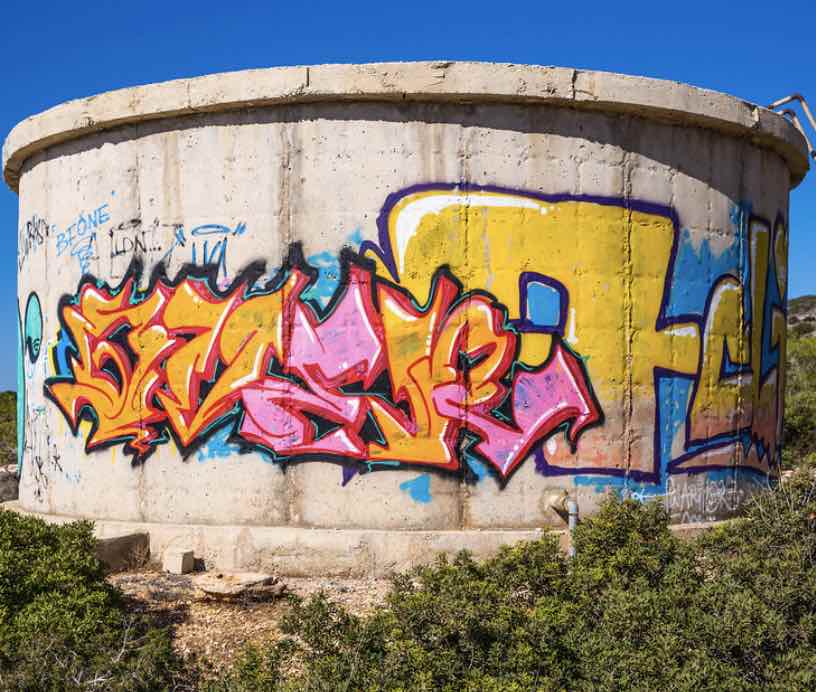 Graffiti on water tank