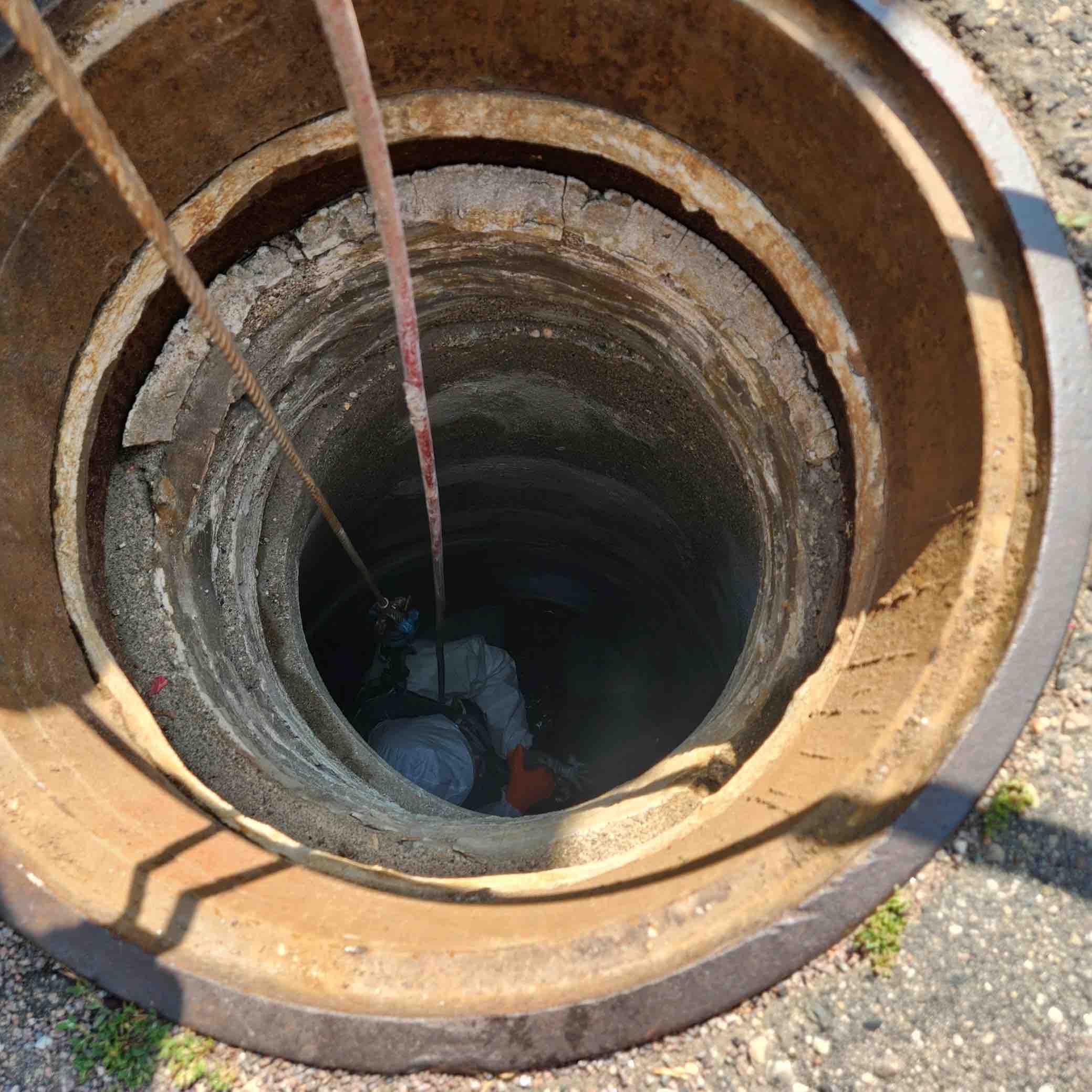 Corroded manhole